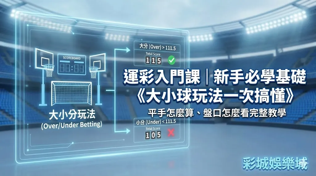 運彩入門課｜新手必學基礎《大小球玩法一次搞懂，平手怎麼算、盤口怎麼看完整教學》