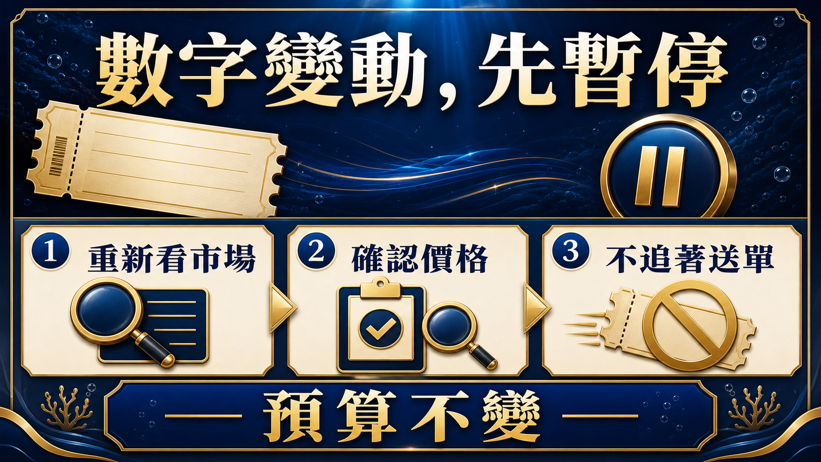 賠率變動時先暫停：重新確認市場、價格與預算，而不是追著數字送單