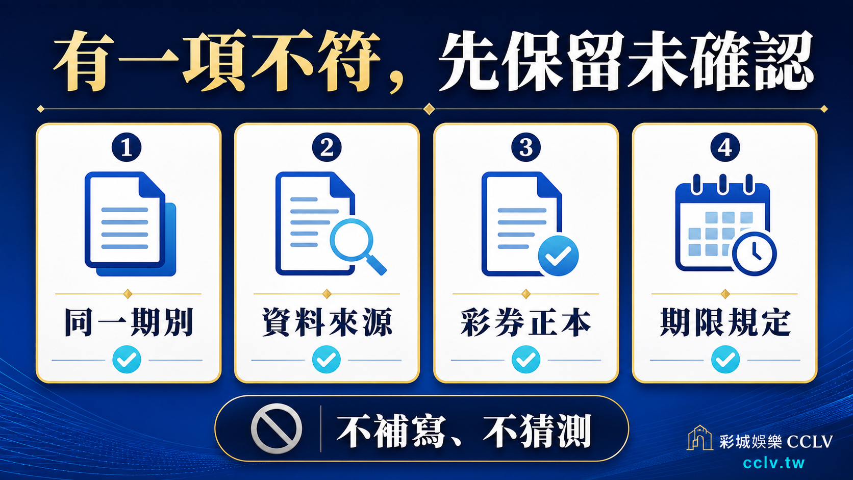 今彩 539 開獎後怎麼核對？期別、彩券正本與兌獎期限的查閱順序：停止點清單資訊圖。