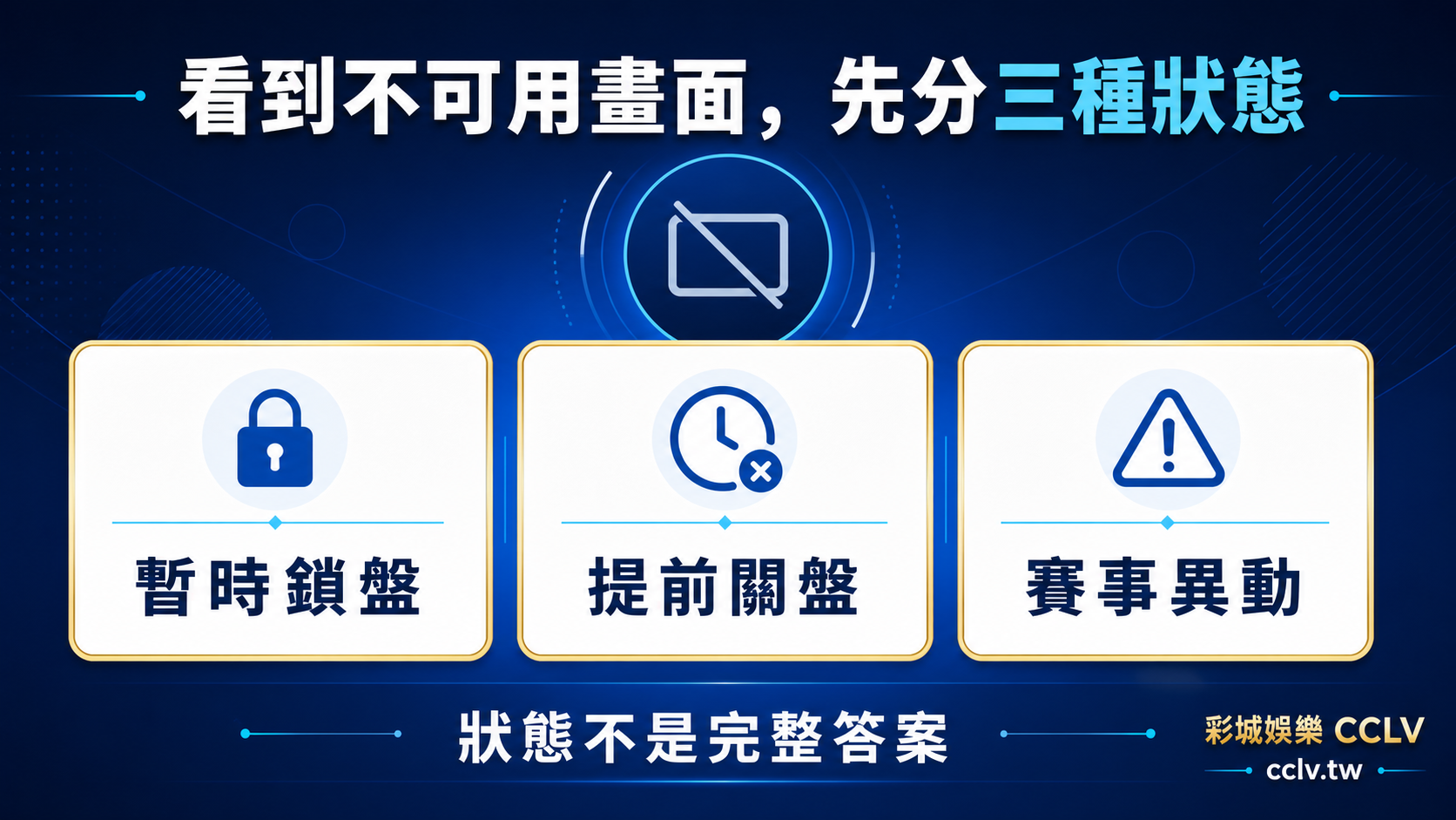 運彩鎖盤、暫停與提前關盤怎麼看?先分清狀態再查公告