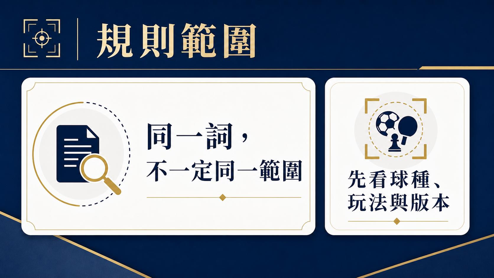正規時間、延長賽與點球大戰算不算？先按球種、玩法與規範版本查：概念與範圍資訊圖。